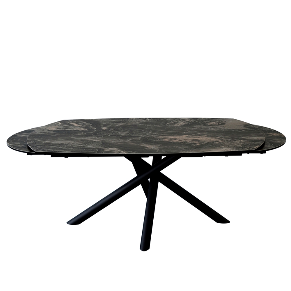 TABLE PG HOME VIGO CERAMIQUE NOIR ET OR GRANDE LARGEUR 180/257 X 110 X 76 - Photo N°5