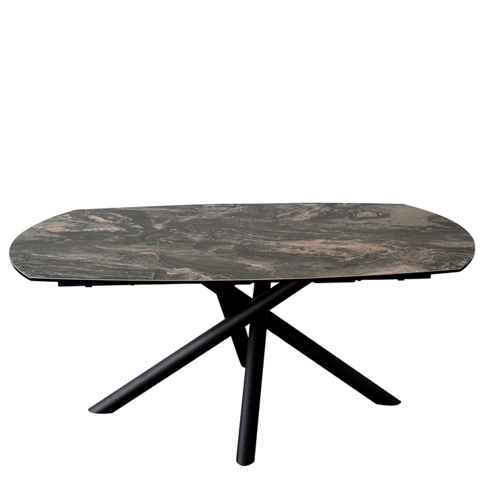 TABLE PG HOME VIGO CERAMIQUE NOIR ET OR GRANDE LARGEUR 180/257 X 110 X 76 - Photo N°3