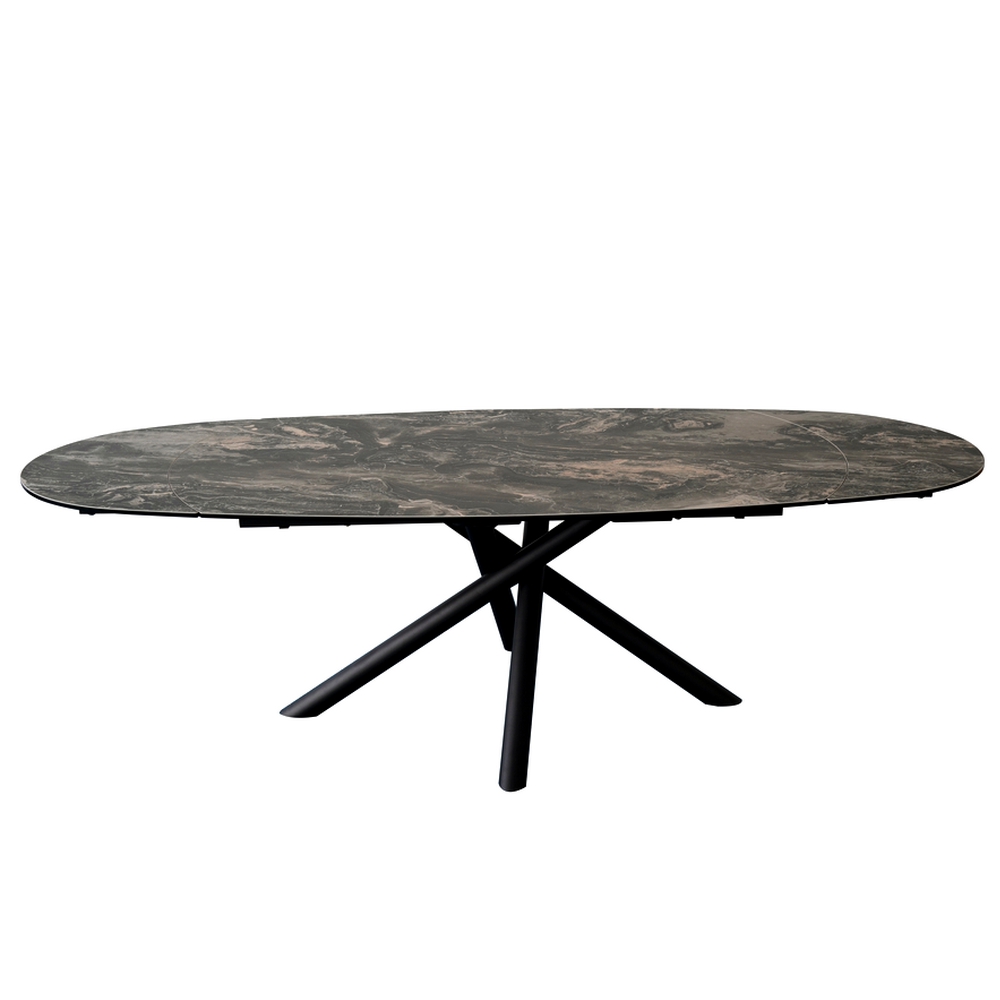 TABLE PG HOME VIGO CERAMIQUE NOIR ET OR GRANDE LARGEUR 180/257 X 110 X 76 - Photo N°2