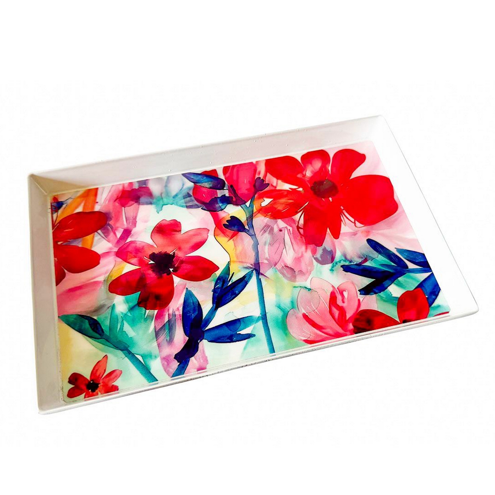 PETIT PLATEAU RECTANGULAIRE AQUARELLA  25 X 16 X 2 CM - Photo N°1