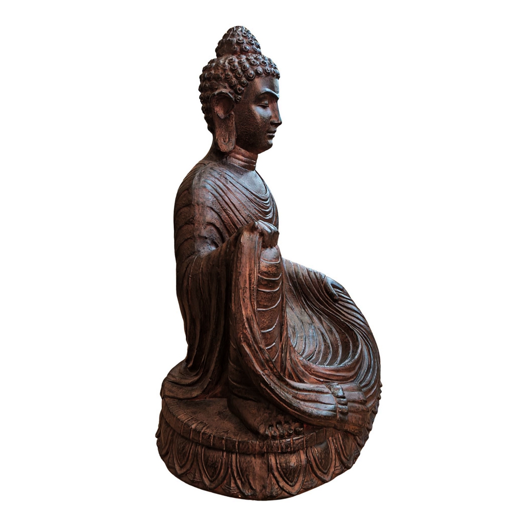 SCULPTURE BOUDDHA FIBRE DE VERRE 62.5 x 77 x 42.5 cm - Photo N°4