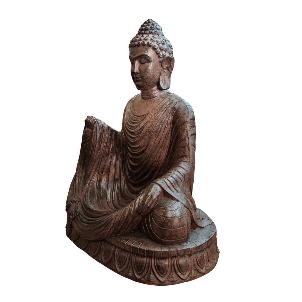 SCULPTURE BOUDDHA FIBRE DE VERRE 62.5 x 77 x 42.5 cm - Photo N°3
