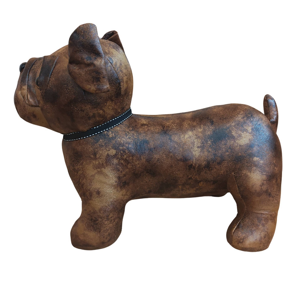 BLOQUE PORTE GRAND MODELE BULLDOG FACON VIEUX CUIR 47 X 37 X 26 CM - Photo N°4
