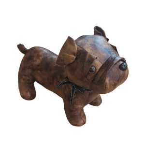 BLOQUE PORTE GRAND MODELE BULLDOG FACON VIEUX CUIR 47 X 37 X 26 CM
