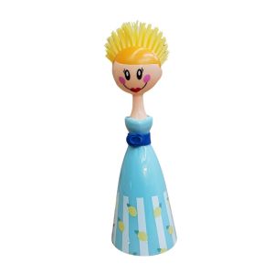 BROSSE A VAISSELLE DOLLS AVEC SUPPORT BLEU 24.5 CM