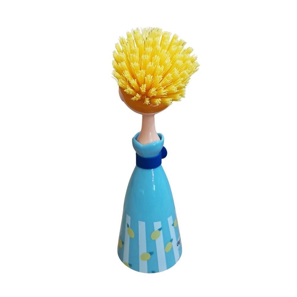 BROSSE A VAISSELLE DOLLS AVEC SUPPORT BLEU 24.5 CM - Photo N°2