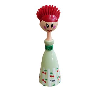 BROSSE A VAISSELLE DOLLS AVEC SUPPORT VERT 24.5 CM