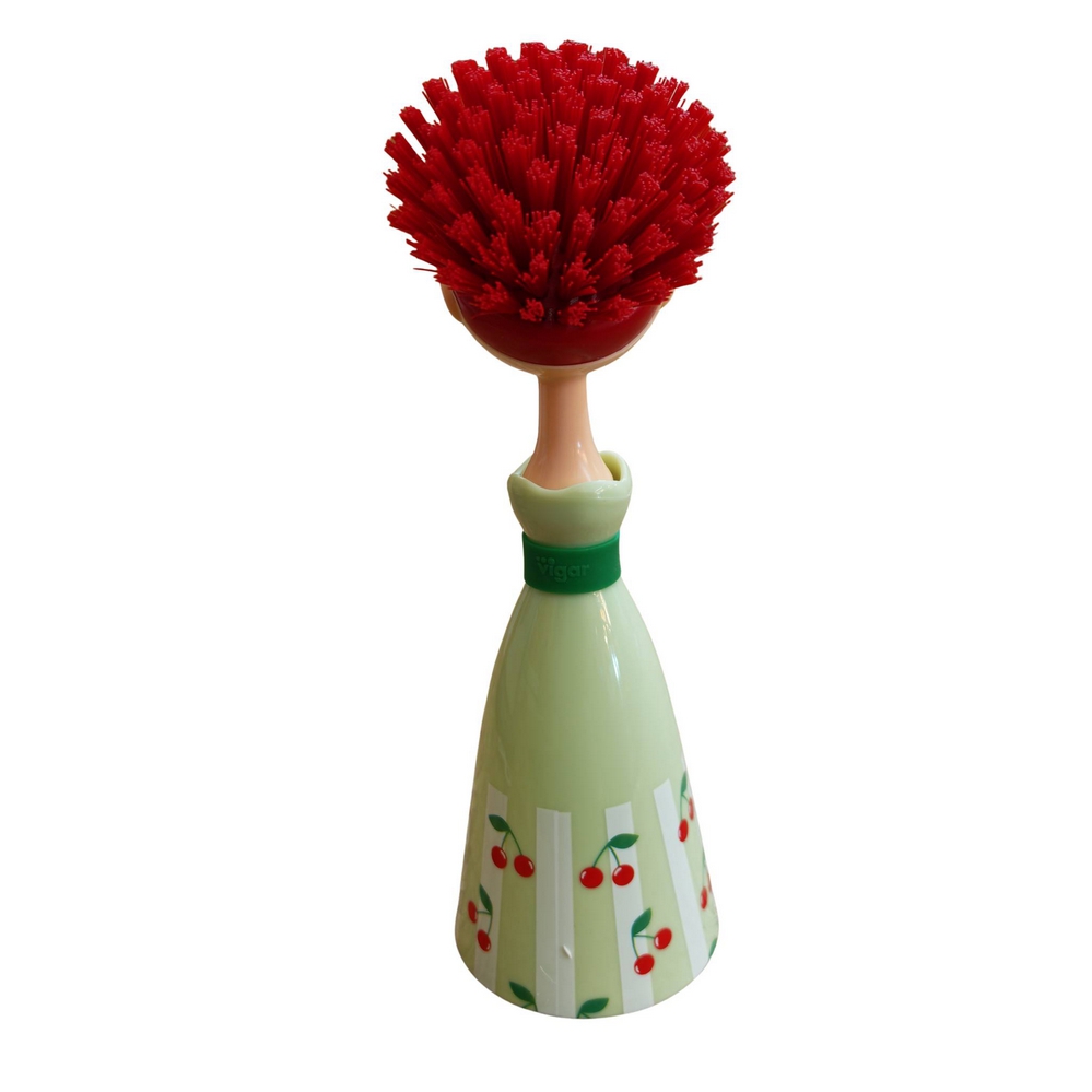 BROSSE A VAISSELLE DOLLS AVEC SUPPORT VERT 24.5 CM - Photo N°3