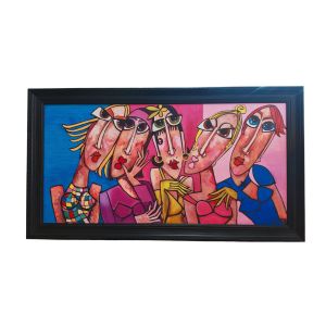 TOILE JOSEPHINE ENCADREMENT NOIR M. GONNIN 63 X 113 CM