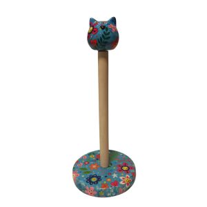 DEVIDOIR ESSUIE TOUT CHAT POMME PIDOU BLEU 15 x 33 CM