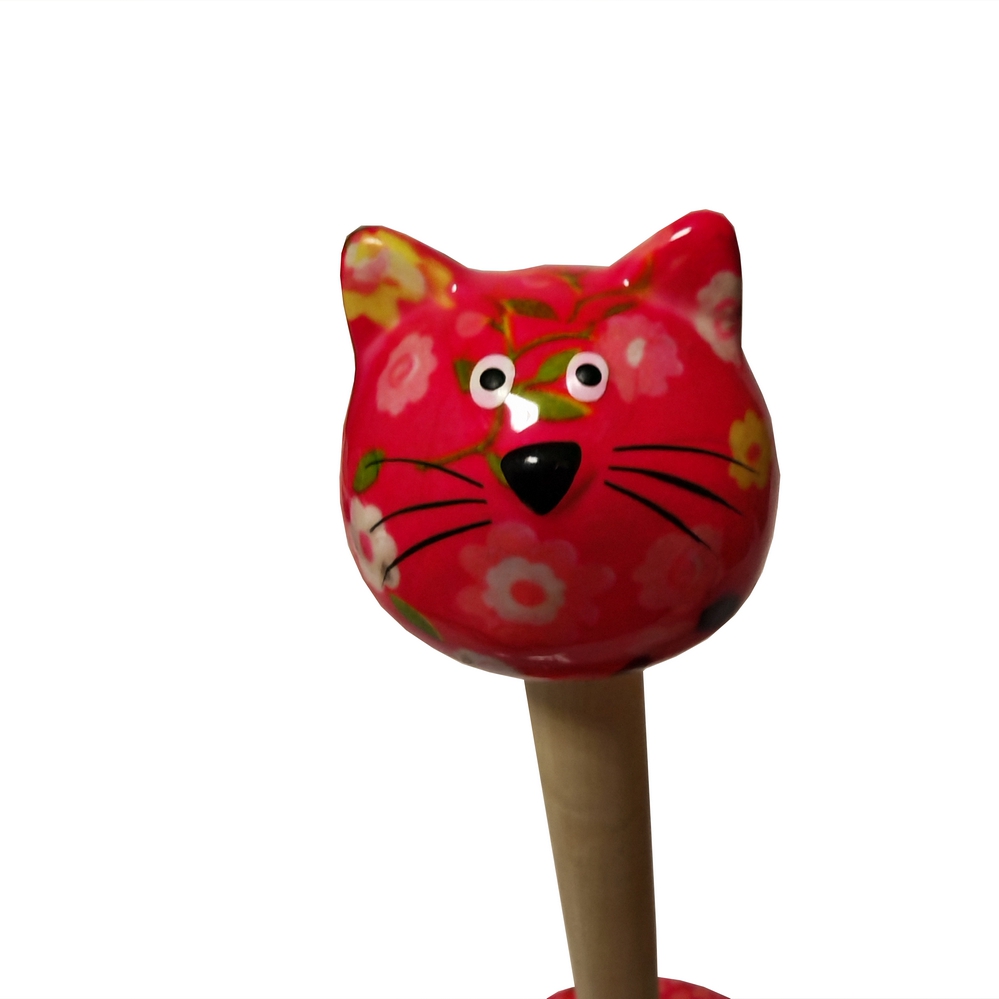 DEVIDOIR ESSUIE TOUT CHAT POMME PIDOU ROUGE 15 x 33 CM - Photo N°4