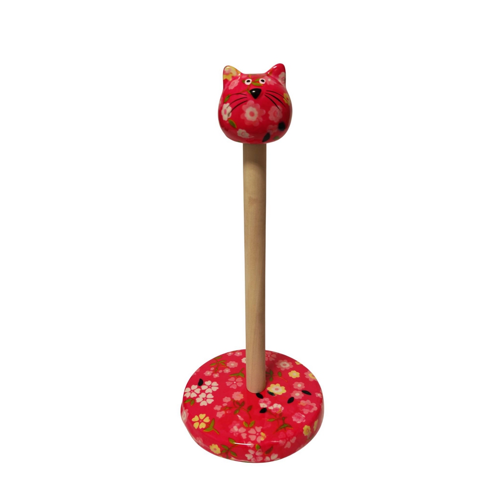 DEVIDOIR ESSUIE TOUT CHAT POMME PIDOU ROUGE 15 x 33 CM - Photo N°1