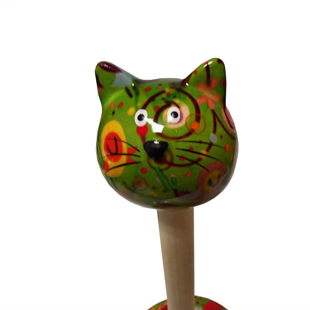 DEVIDOIR ESSUIE TOUT CHAT POMME PIDOU VERT 15 x 33 CM - Photo N°4