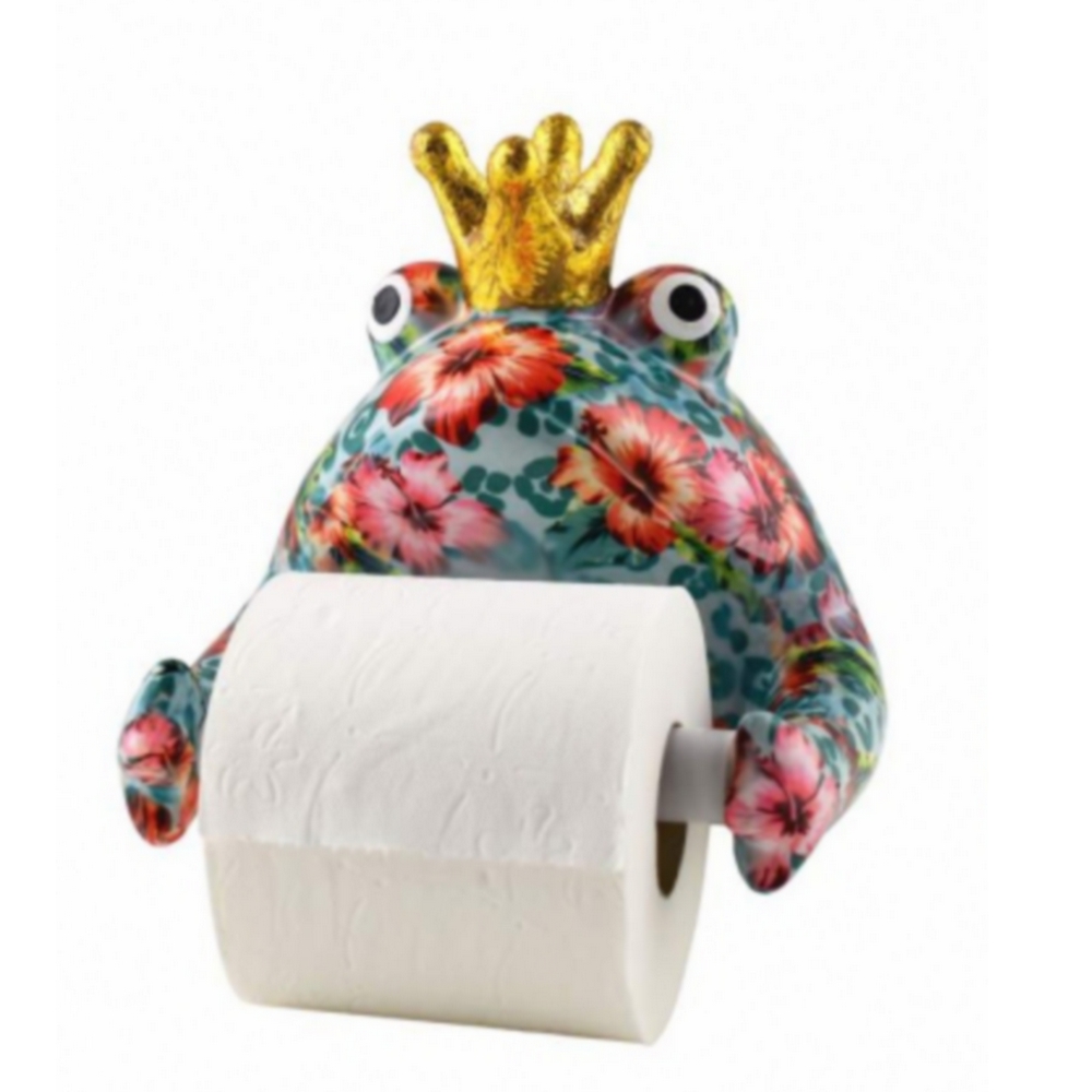 DEVIDOIR PAPIER DE TOILETTE GRENOUILLE POMME PIDOU BLEU ET DECOR MULTICOLORE - Photo N°1