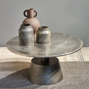 TABLE BASSE ALUMINIUM ANTIQUE 81.5 X 41 x 81.5 CM