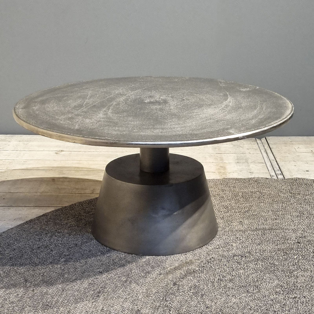 TABLE BASSE ALUMINIUM ANTIQUE 81.5 X 41 x 81.5 CM - Photo N°3