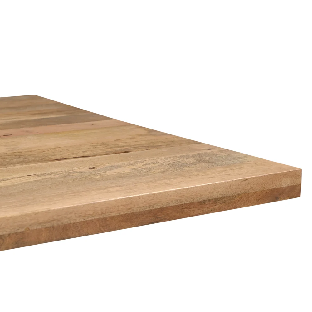 TABLE REPAS BOIS MANGUIER MASSIF-PIED METAL NOIR  220 X 76 X 100 CM - Photo N°3