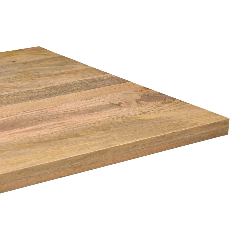 TABLE REPAS BOIS MANGUIER MASSIF-PIED METAL NOIR  270 X 76 X 100 CM - Photo N°4