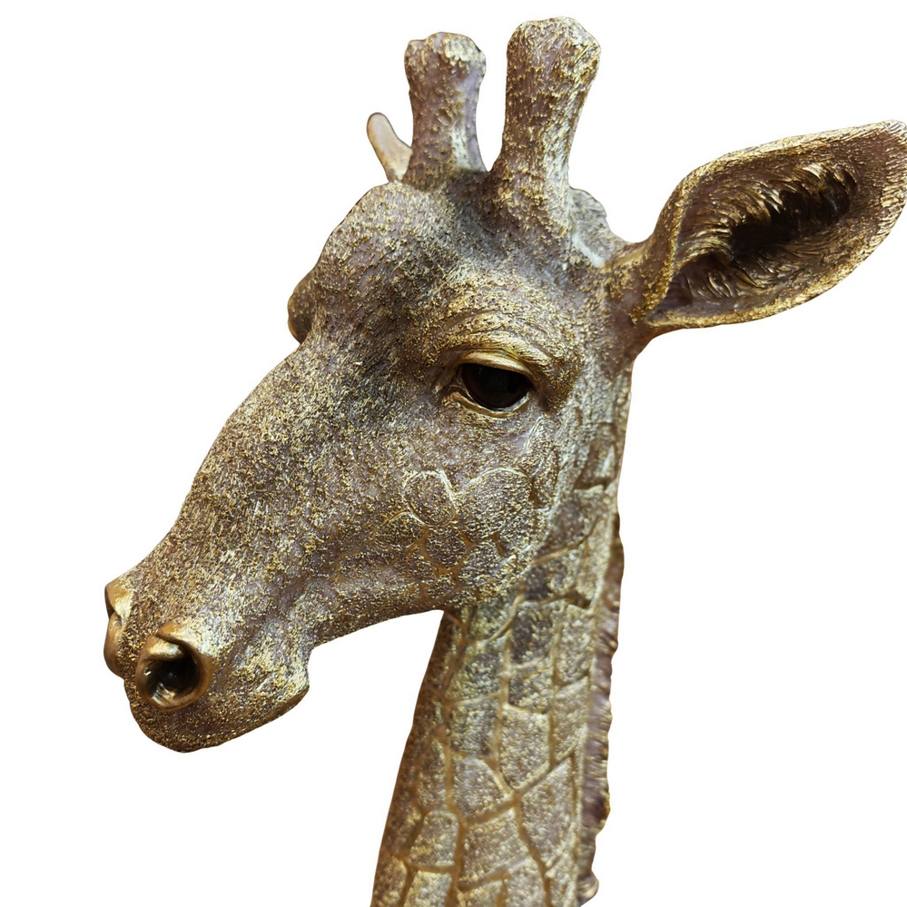 LAMPE SCULPTURE GIRAFE EN RESINE ABAT-JOUR CONIQUE NOIR 28 X 70 X 38 CM - Photo N°2