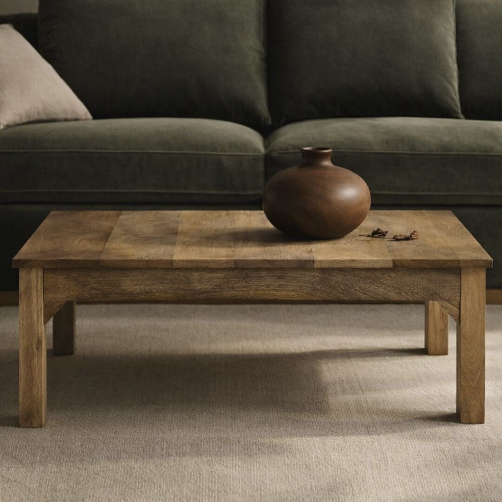 TABLE DE SALON EN BOIS DE MANGUIER MASSIF 90 X 40 X 60 CM - Photo N°1