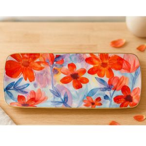 COFFRET PLAT A CAKE RECTANGLE COLLECTION AQUARELLA 29.5 X 13 X 2CM