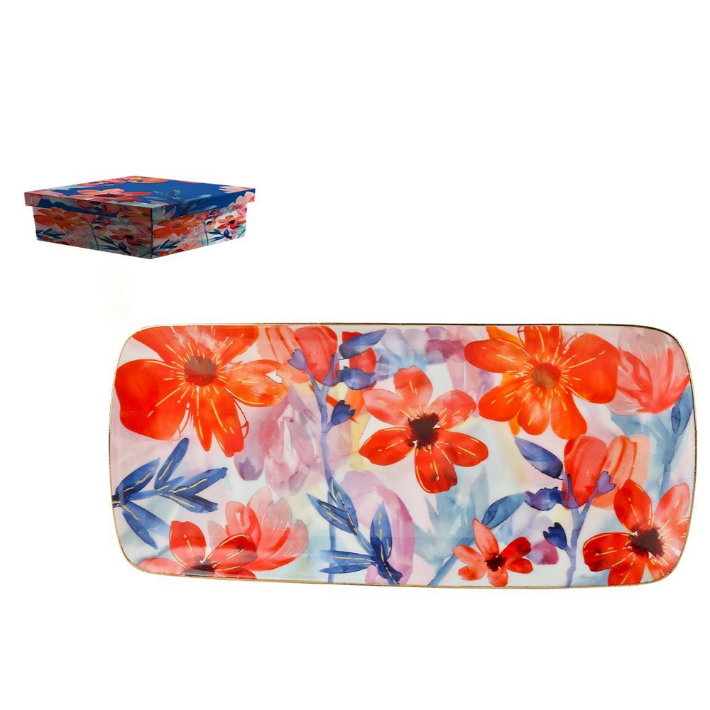 COFFRET PLAT A CAKE RECTANGLE COLLECTION AQUARELLA 29.5 X 13 X 2CM - Photo N°2