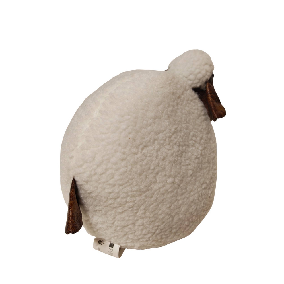 BLOQUE PORTE MOUTON PELUCHE BLANCHE ET TËTE MARRON 18 X 22 X 24 cm - Photo N°2