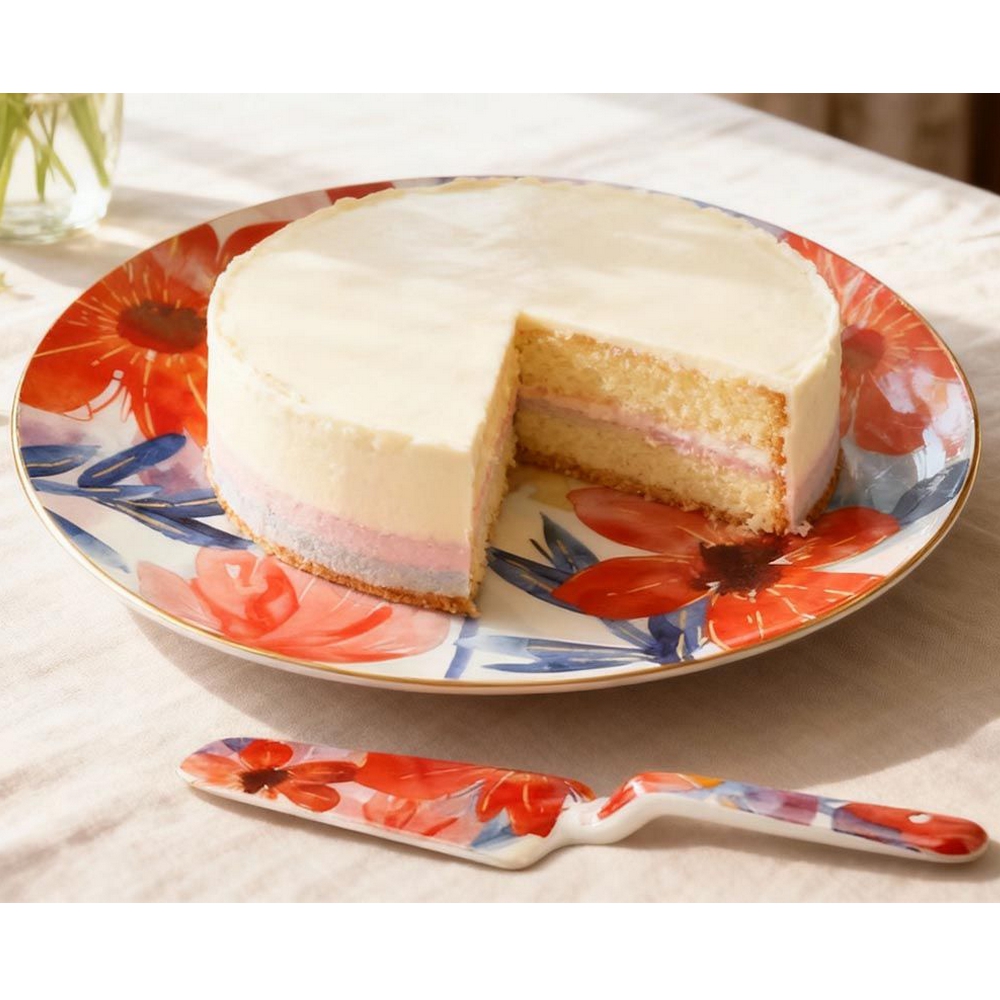 COFFRET PLAT A TARTE ROND  et  PELLE COLLECTION AQUARELLA 30.5 X 30.5 X 3.5 CM - Photo N°4
