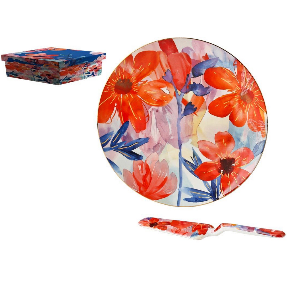 COFFRET PLAT A TARTE ROND  et  PELLE COLLECTION AQUARELLA 30.5 X 30.5 X 3.5 CM - Photo N°3