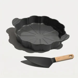 LE FORMIDABLE PLAT A TARTE ET COUPE TARTE NOIR GRAPHITE 29 CM