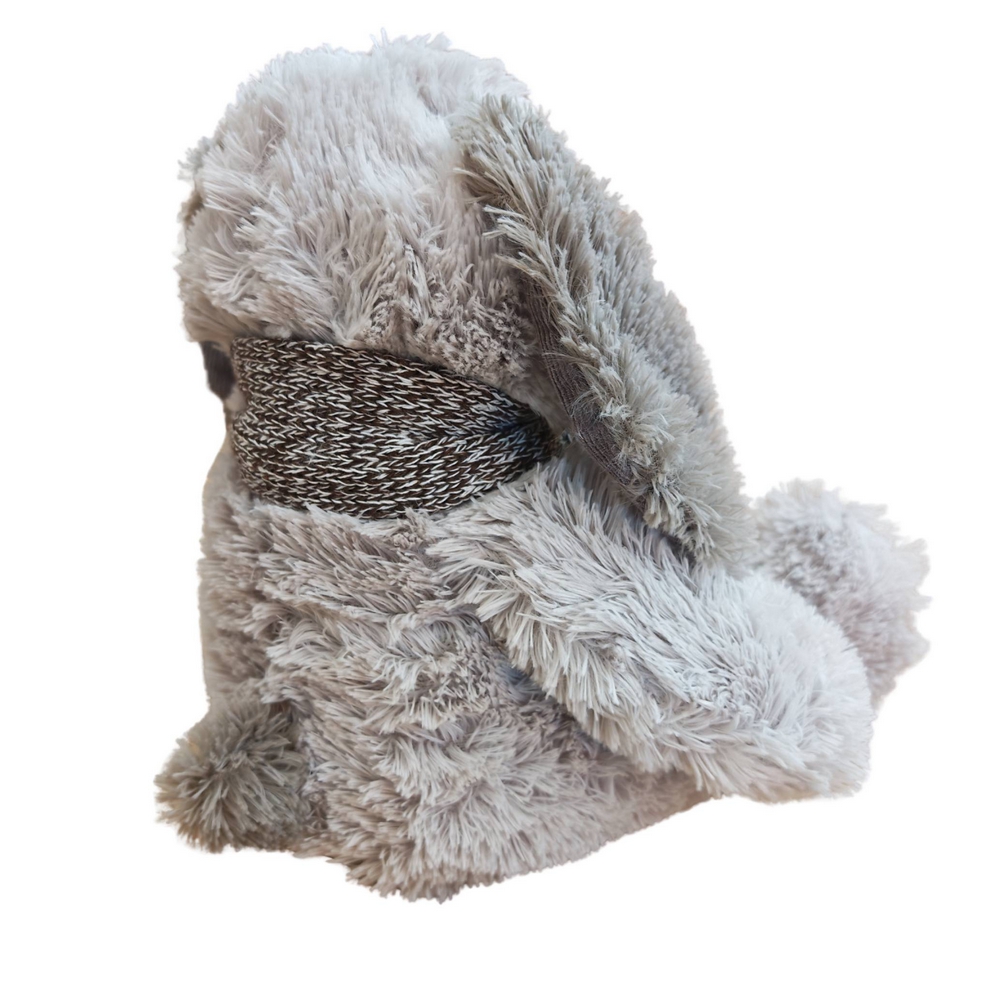 PELUCHE CHIEN NESSY BICOLORE GRIS ET TAUPE DE 26 CM - Photo N°3