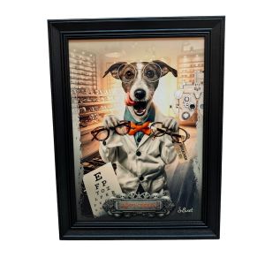 TOILE IMPRESSION S BINET OPTI CHIEN ENCADREMENT NOIR 63 X 83 CM