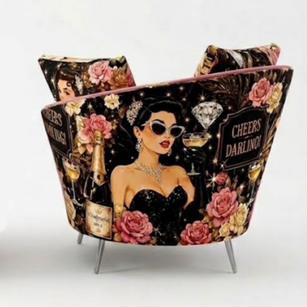 FAUTEUIL MADONNA TISSU CHERR DARLING !  148 X 128 X 108 CM - Photo N°2