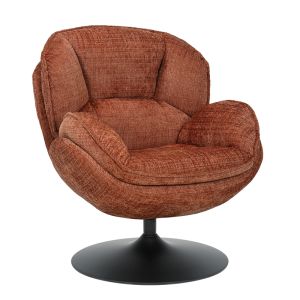 FAUTEUIL PIVOTANT VOLDA TISSU TERRACOTTA H 86 X L 76 X P 82 CM