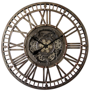 HORLOGE INDUSTRIEL ENGRENAGE 90 CM MECANISME TOURNANT