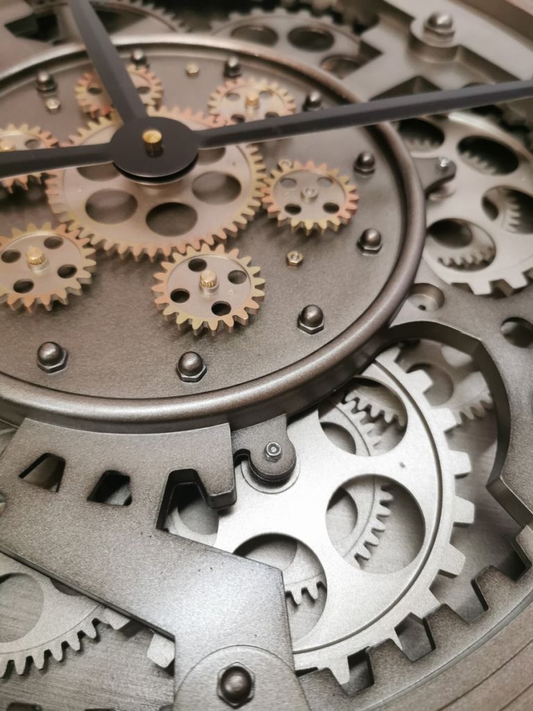 HORLOGE INDUSTRIEL ENGRENAGE 90 CM MECANISME TOURNANT - Photo N°4
