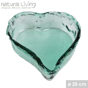 COUPE COEUR INCA EN VERRE RECYCLE TRANSPARENT 28 X 9 X 30 CM