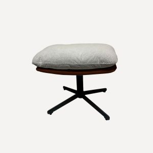 REPOSE PIEDS LOUNGE OEUF TISSU BEIGE STRUCTURE HAVANE - 42 X 40 X 52 CM