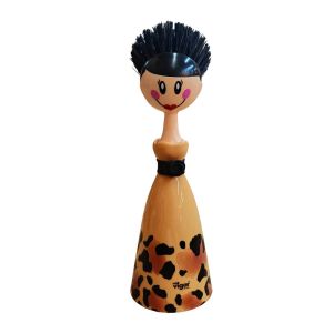 BROSSE A VAISSELLE DOLLS AVEC SUPPORT DECOR TIGRE 24.5 CM