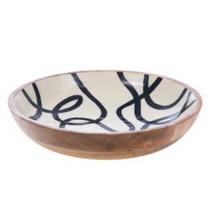 COUPE RONDE CHARLIE DECOR NOIR SUR FOND BLANC 27 X 5.5 X 27 CM
