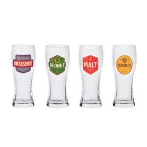 SET 4 CHOPES A BIERE 50 CL DECO