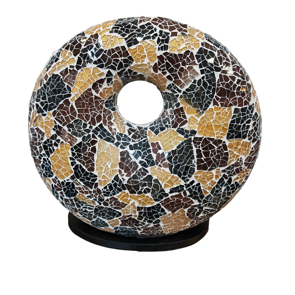 LAMPE DONUT BRUN  et  OR A POSER MOSAIQUE DE VERRE 30 CM - Photo N°2