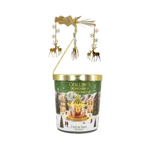 BOUGIE PARFUMEE MANEGE METAL DORE FORET DE SAPIN 360 G