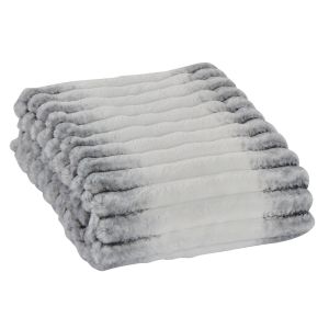 PLAID GROSSES COTES ARWEN FACON TIE AND DIE COULEUR GRIS 127 X 152 CM POLYESTER