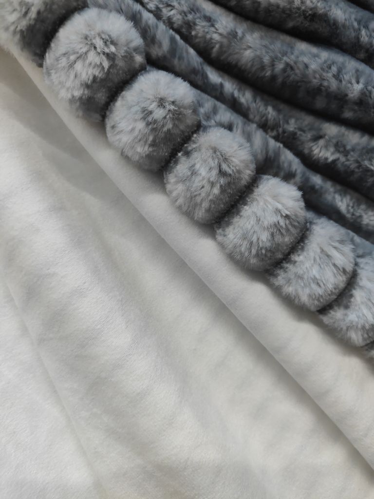 PLAID GROSSES COTES ARWEN FACON TIE AND DIE COULEUR GRIS 127 X 152 CM POLYESTER - Photo N°4