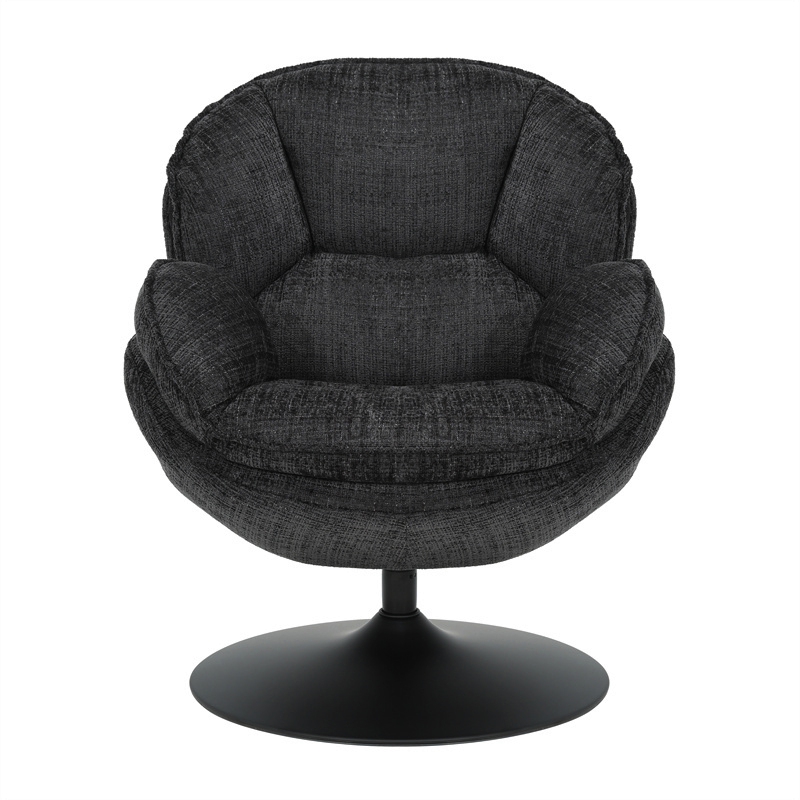 FAUTEUIL PIVOTANT VOLDA TISSU NOIR ANTHRACITE H 86 X L 76 X P 82 CM - Photo N°4