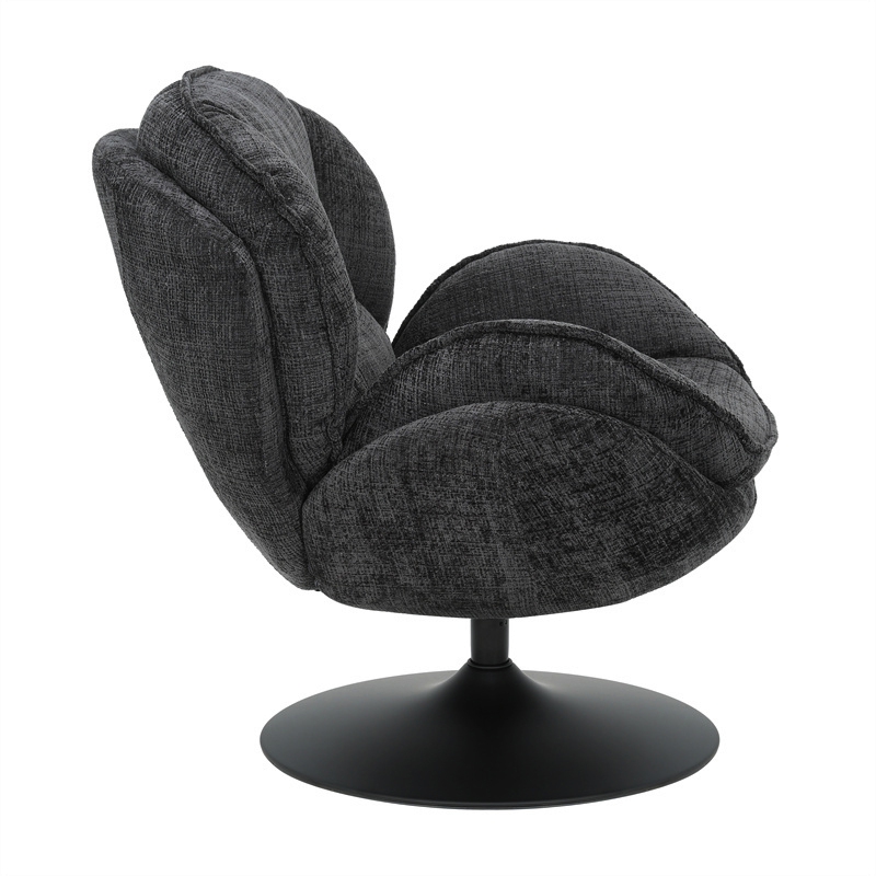 FAUTEUIL PIVOTANT VOLDA TISSU NOIR ANTHRACITE H 86 X L 76 X P 82 CM - Photo N°3