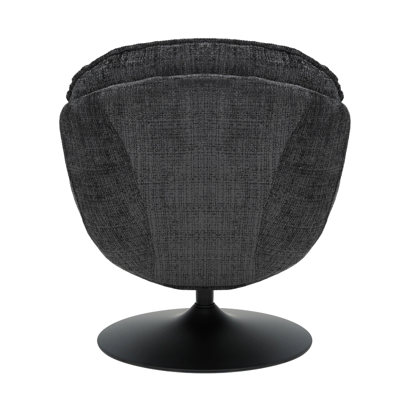FAUTEUIL PIVOTANT VOLDA TISSU NOIR ANTHRACITE H 86 X L 76 X P 82 CM - Photo N°2