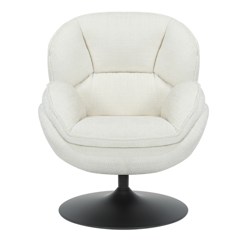 FAUTEUIL PIVOTANT VOLDA TISSU BLANC CREME H 86 X L 76 X P 82 CM - Photo N°4
