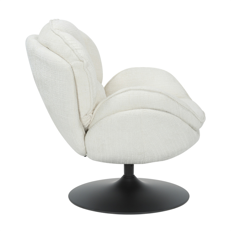 FAUTEUIL PIVOTANT VOLDA TISSU BLANC CREME H 86 X L 76 X P 82 CM - Photo N°3